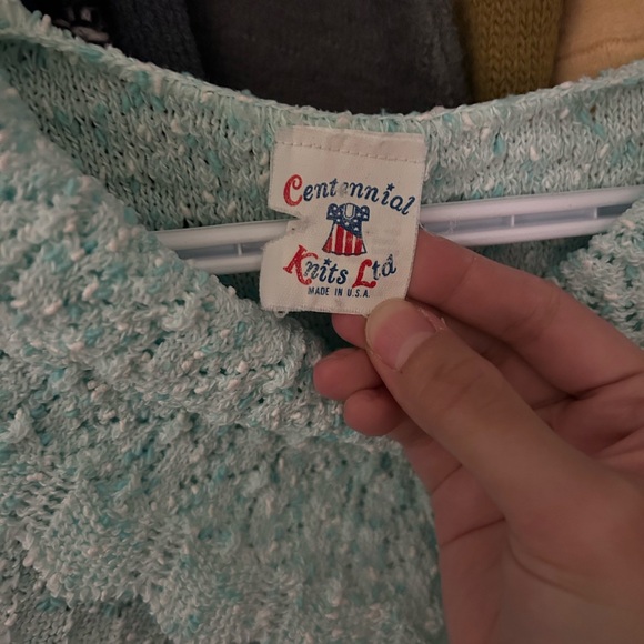Vintage Mint-Green Textured Sweater by Centennial Knits - Picture 3 of 3